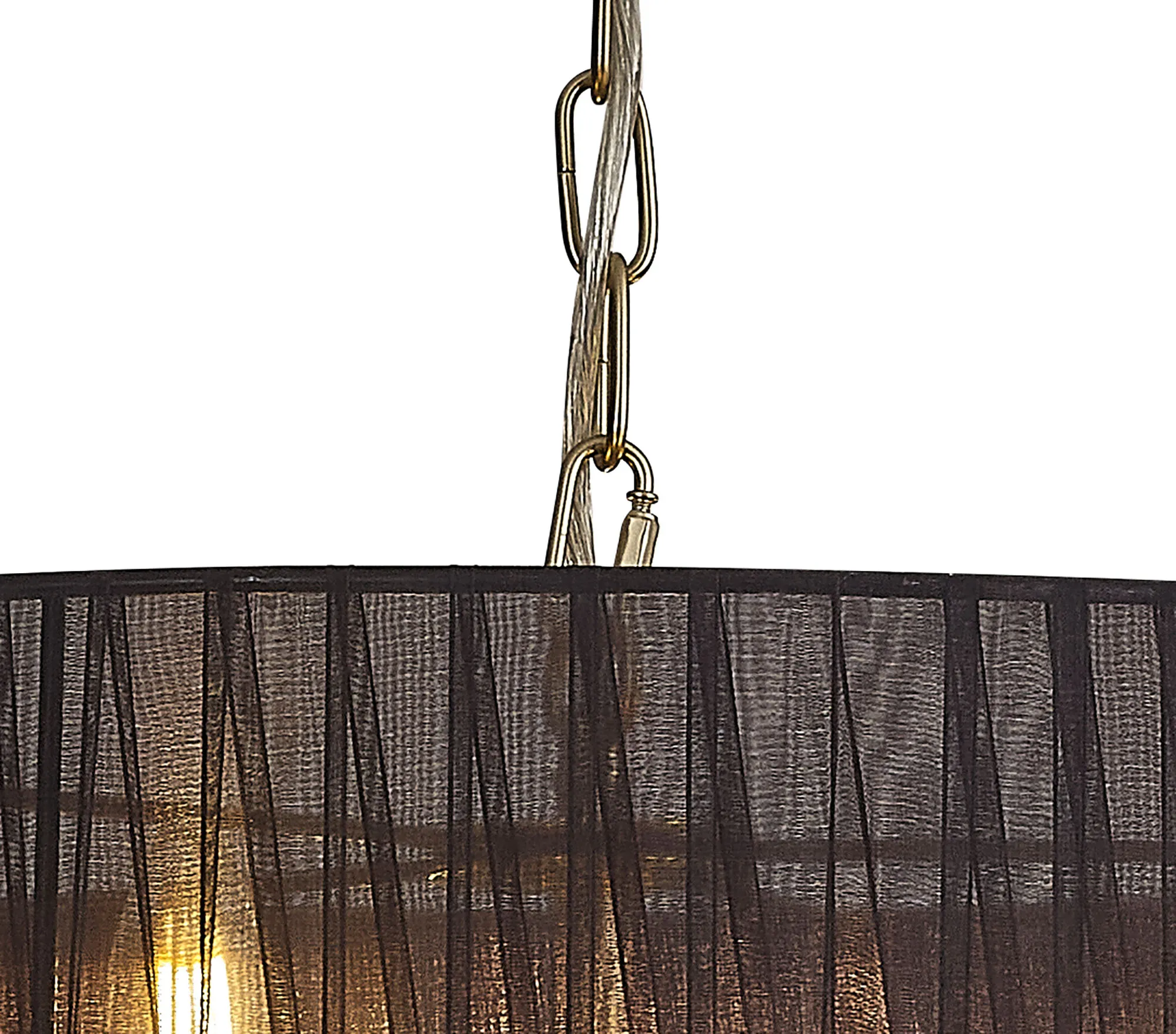 Banyan 45cm 3 Light Pendant Champagne Gold, Black DK0962  Deco Banyan CG BL
